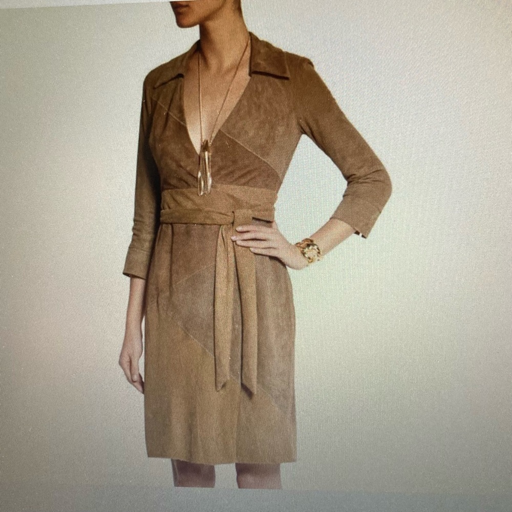 DIANE VON FURSTENBERG | DVF | ‘Selma’ Goat Suede Wrap Dress - NWT - 8